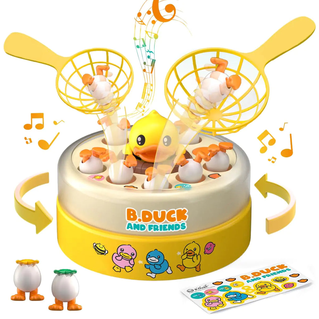 B.Duck Catch Duck Board Games Bounce Popping Up Catching Music Games for Preschool Toddlers Kids Family Toys Game Night Christmas Birthday Gifts Age 3-5 4-8 5-7