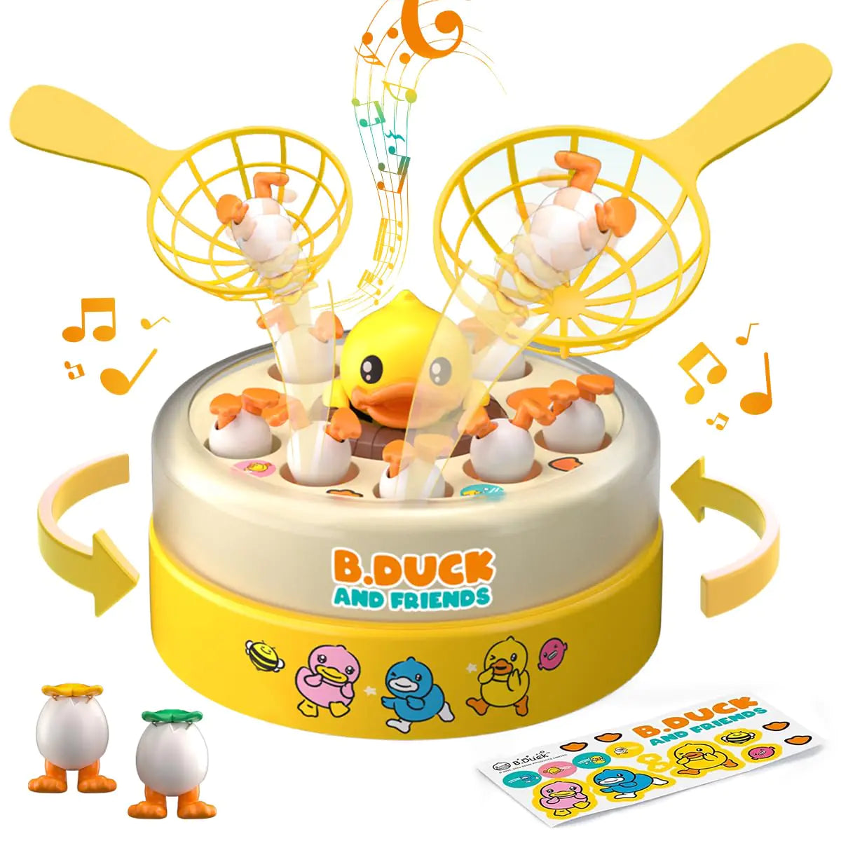B.Duck Catch Duck Board Games Bounce Popping Up Catching Music Games for Preschool Toddlers Kids Family Toys Game Night Christmas Birthday Gifts Age 3-5 4-8 5-7